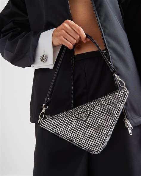 prada mini bag crystal|Prada swarovski bag.